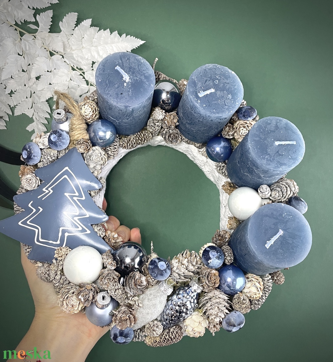Adventi koszorú- Blueberry Frost #1 - karácsony - adventi díszek - adventi asztaldísz - Meska.hu Adventi koszorú- Blueberry Frost #1 - karácsony - adventi díszek - adventi asztaldísz - Meska.hu