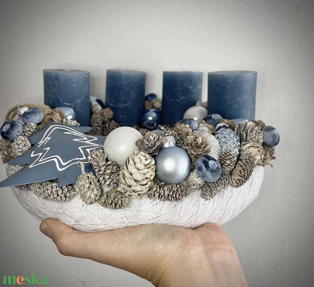 Adventi koszorú- Blueberry Frost #1 - karácsony - adventi díszek - adventi asztaldísz - Meska.hu Adventi koszorú- Blueberry Frost #1 - karácsony - adventi díszek - adventi asztaldísz - Meska.hu