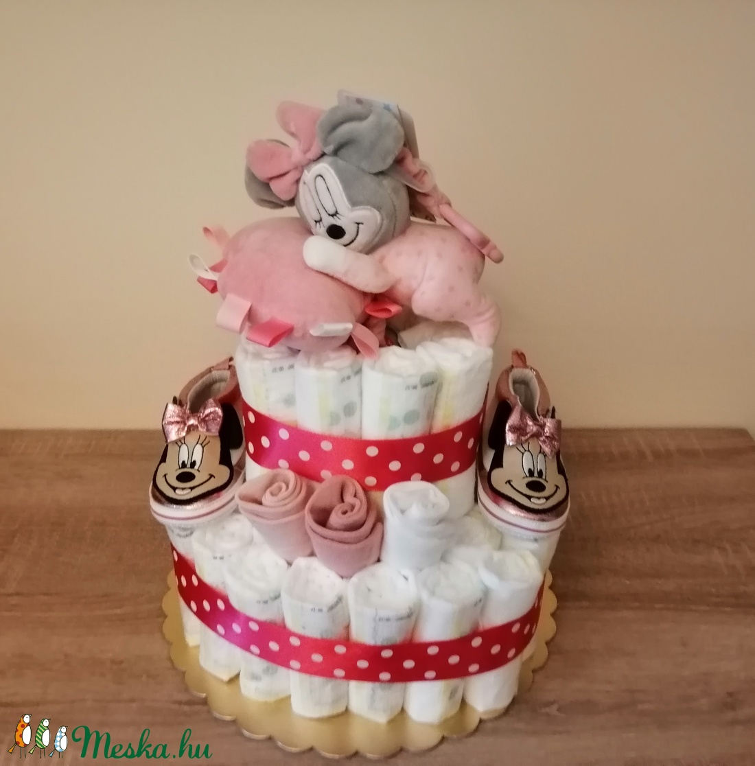 Minnie egér kétszintes pelenkatorta  - játék & sport - Meska.hu