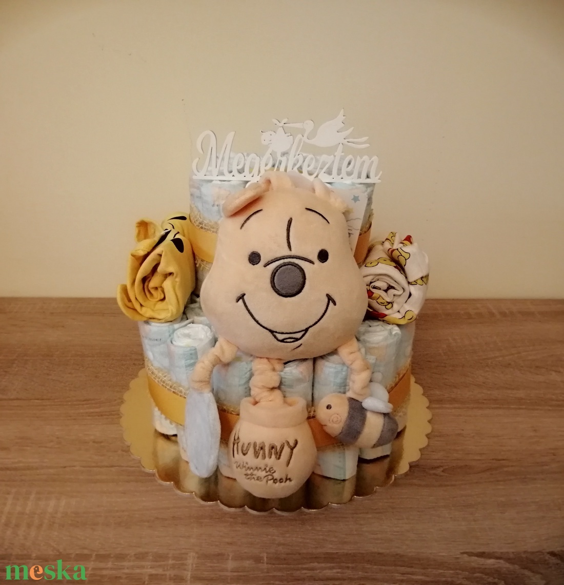 Micimackós kétszintes pelenkatorta  - játék & sport - Meska.hu