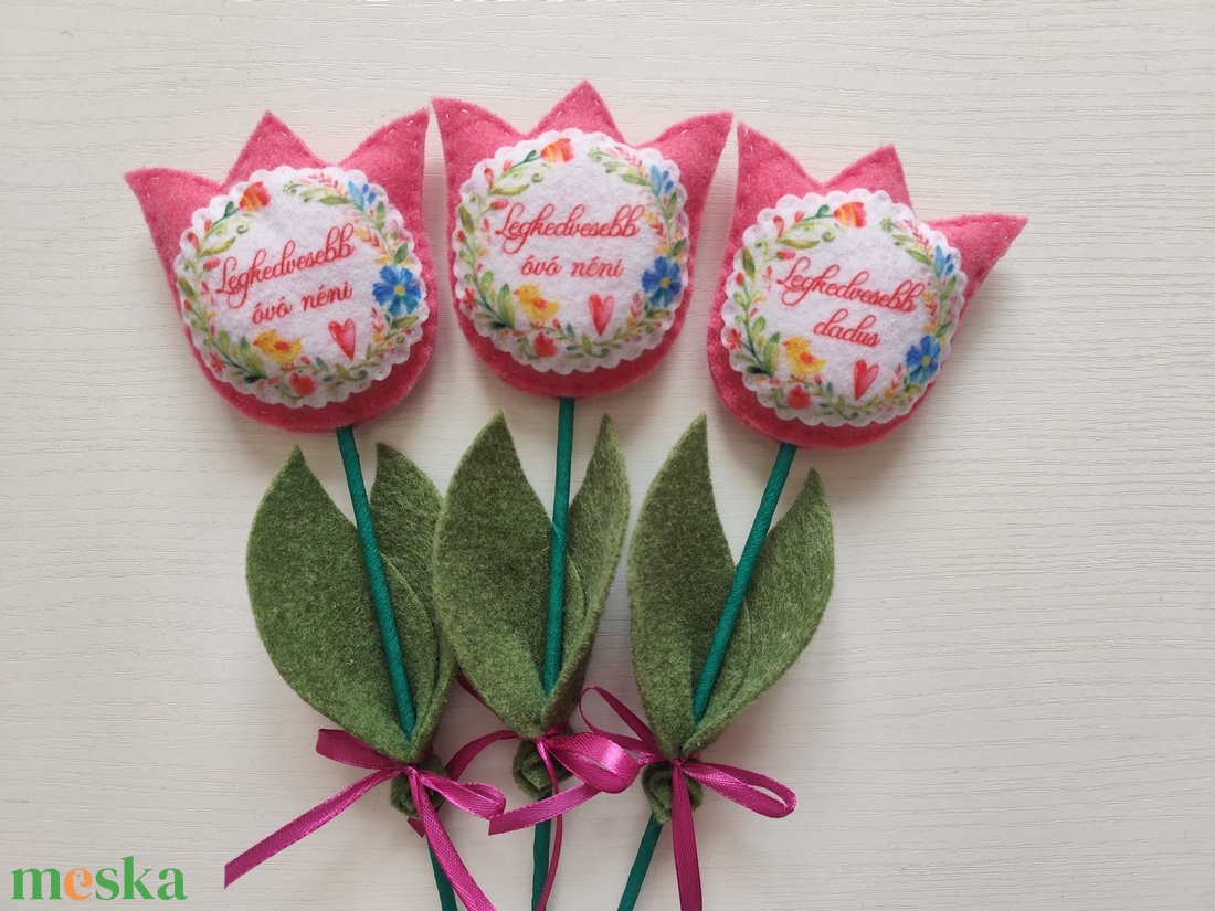 Pedagógus napra filc tulipán 3 darab - otthon & életmód - dekoráció - virágdísz és tartó - csokor & virágdísz - Meska.hu Pedagógus napra filc tulipán 3 darab - otthon & életmód - dekoráció - virágdísz és tartó - csokor & virágdísz - Meska.hu