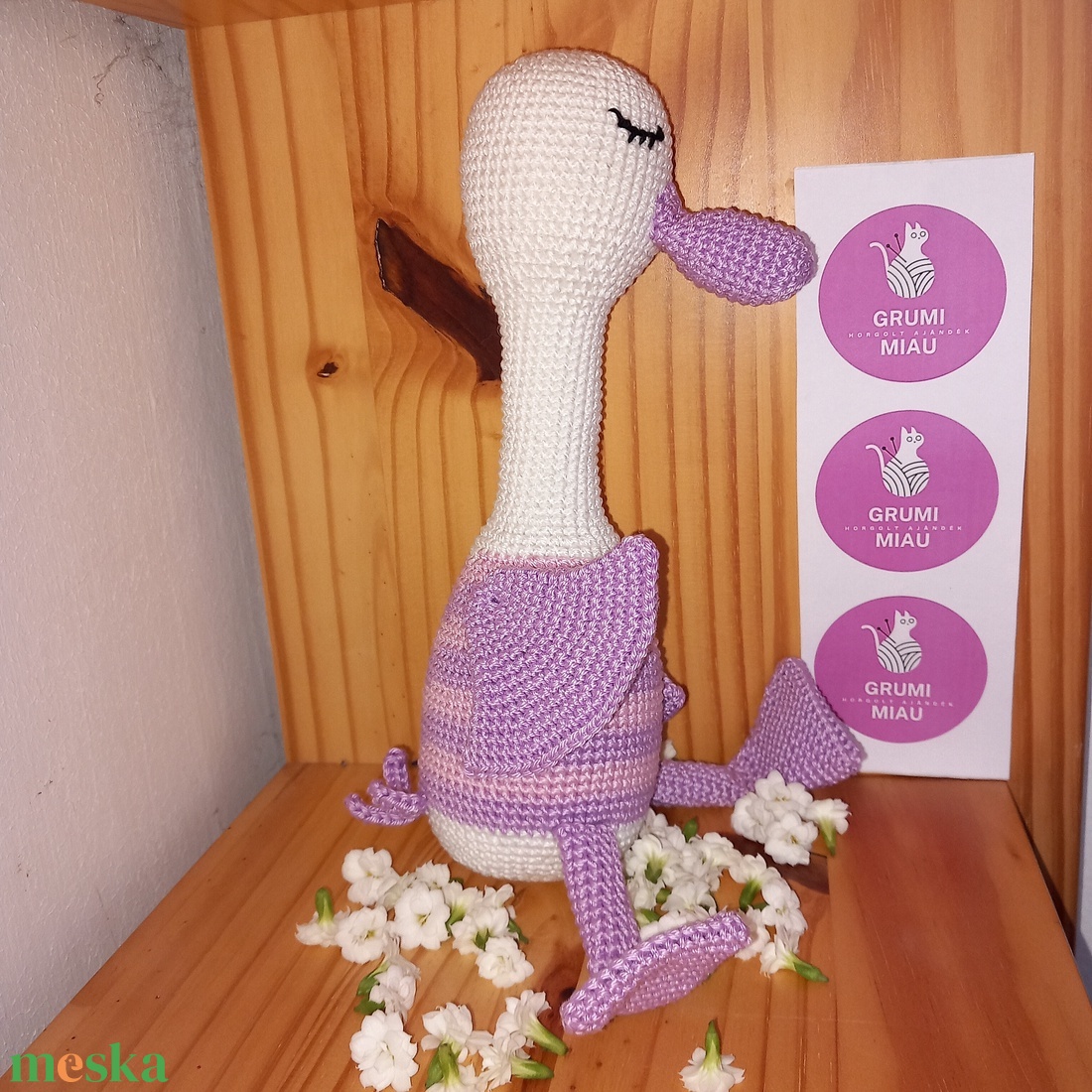 Lila liba, amigurumi alvópajti - játék & sport - plüssállat & játékfigura - madár - Meska.hu