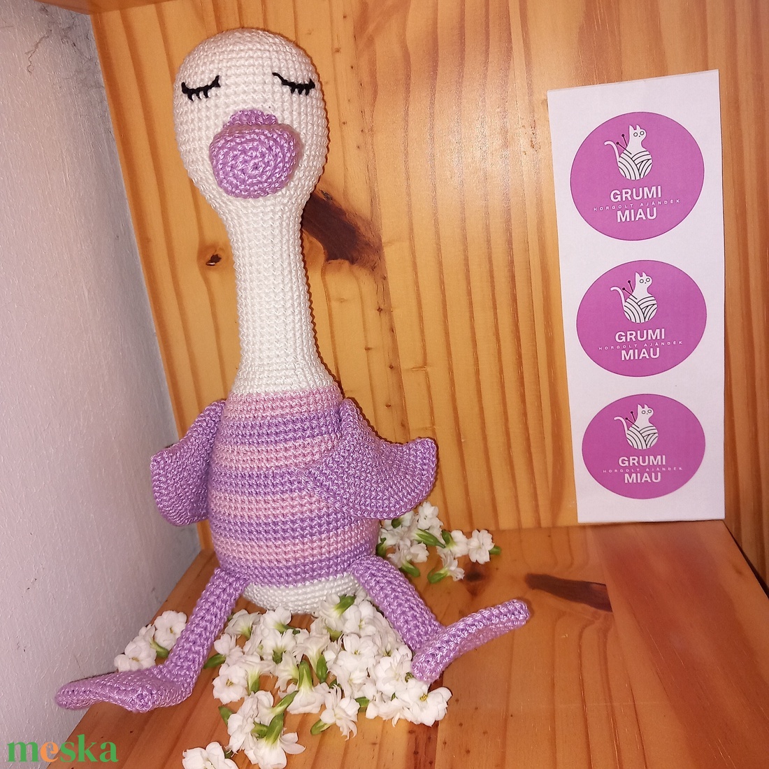 Lila liba, amigurumi alvópajti - játék & sport - plüssállat & játékfigura - madár - Meska.hu