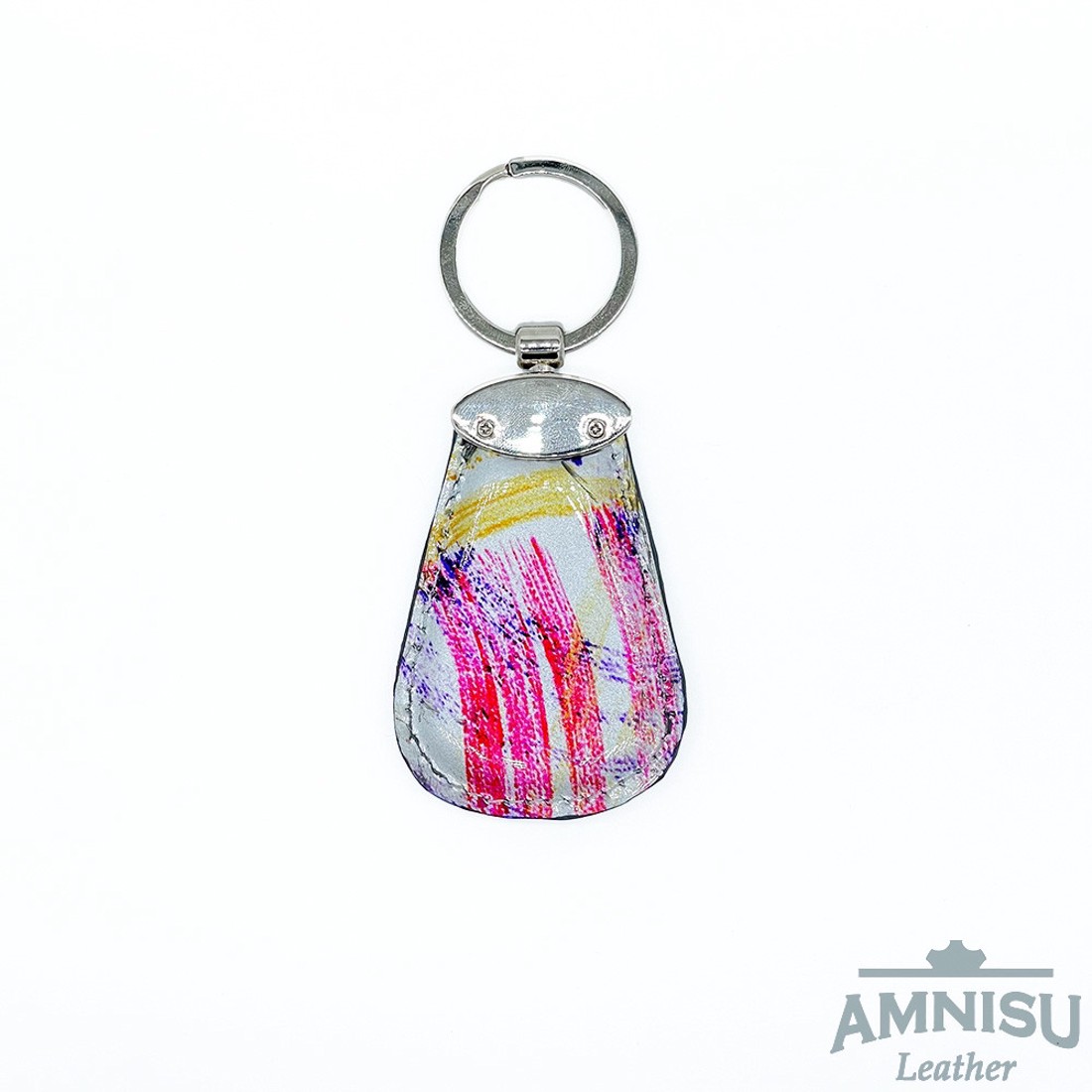 Színes mintás csepp alakú swarovski köves bőr kulcstartó H4017OK - táska & tok - kulcstartó & táskadísz - kulcstartó - Meska.hu