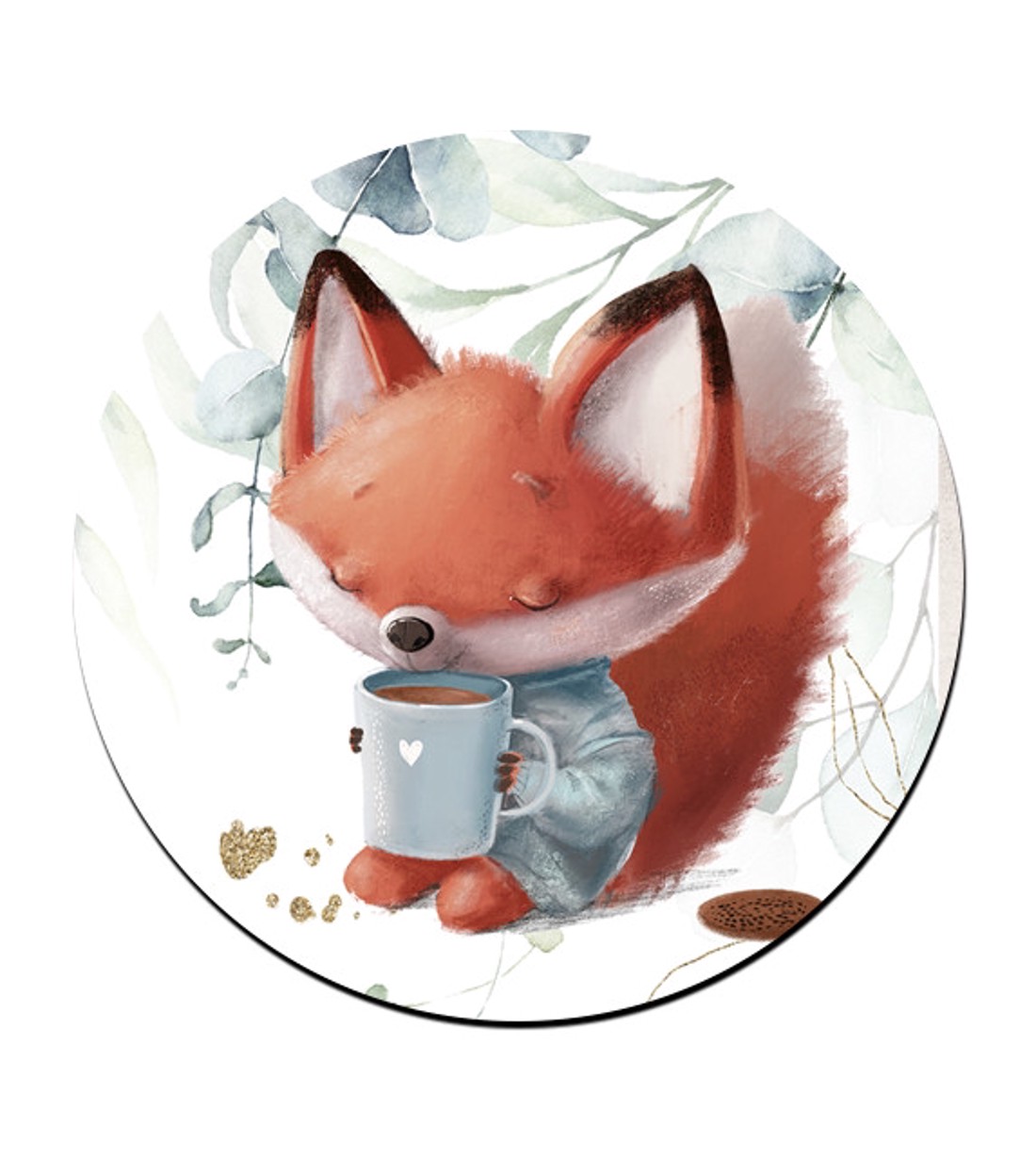 Kávés róka mintás bögre alátét -  - Meska.hu