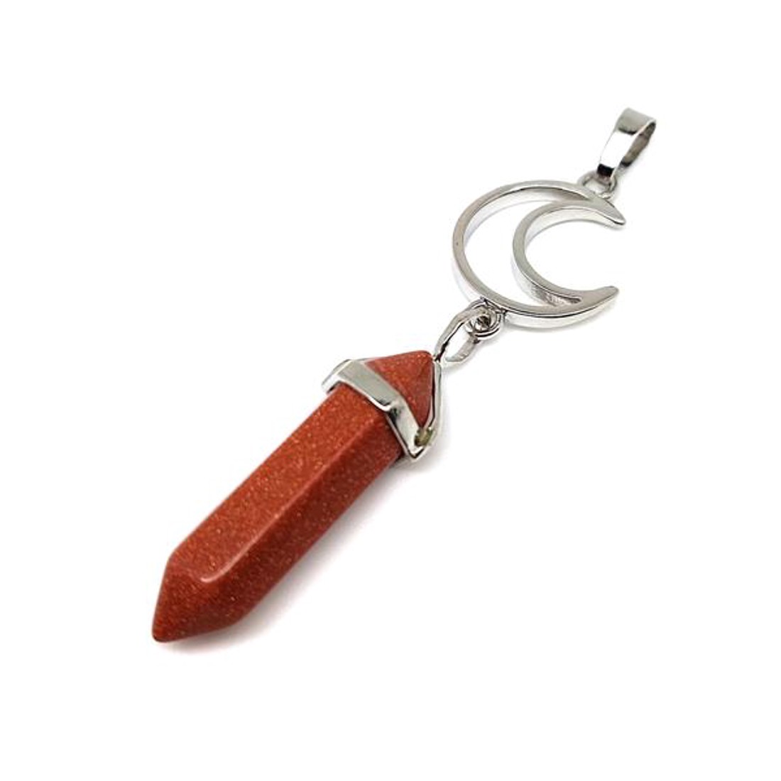 Vogel medál fém hold Goldstone vörös 8x35mm - ékszer - nyaklánc - medál - Meska.hu