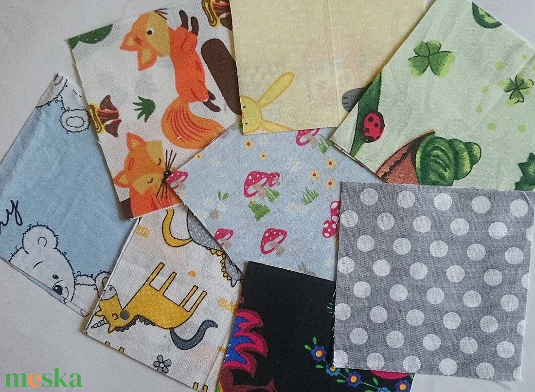 DIY Patchwork foltvarró csomag Fiús minta 100 db 10x10 cm  - kellékek & szerszámok - méteráru - anyagcsomag - Meska.hu