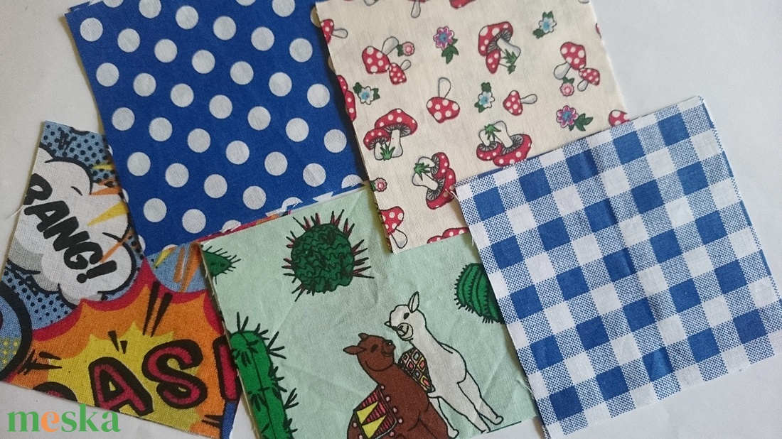 DIY Patchwork foltvarró csomag Fiús minta 100 db 10x10 cm  - kellékek & szerszámok - méteráru - anyagcsomag - Meska.hu