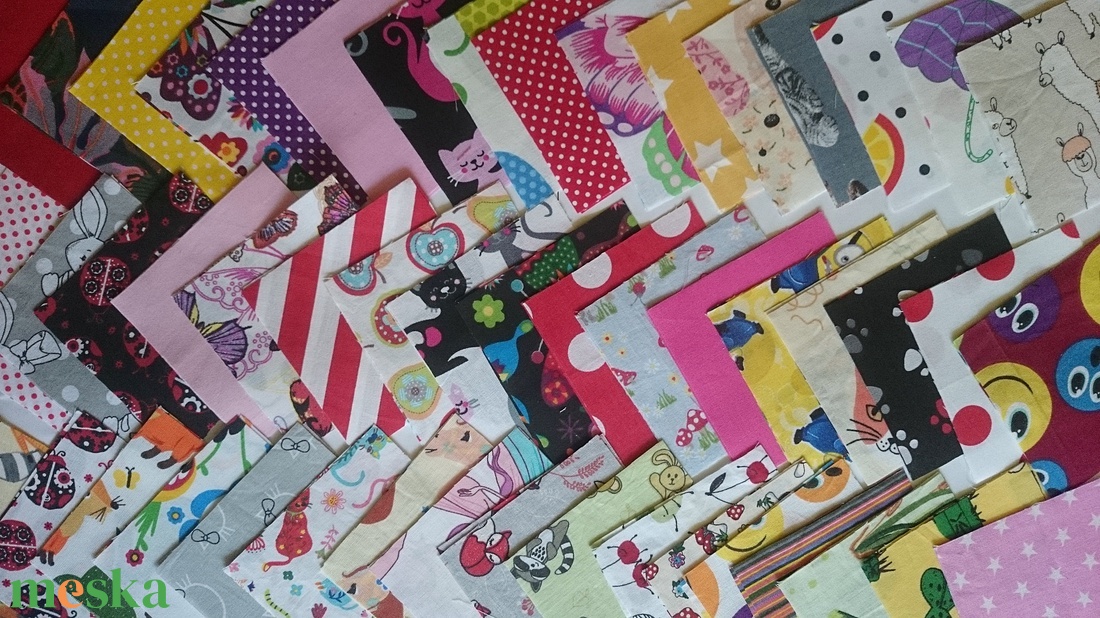 DIY Patchwork foltvarró csomag Lány minta 100 db 10x10 cm - kellékek & szerszámok - méteráru - anyagcsomag - Meska.hu
