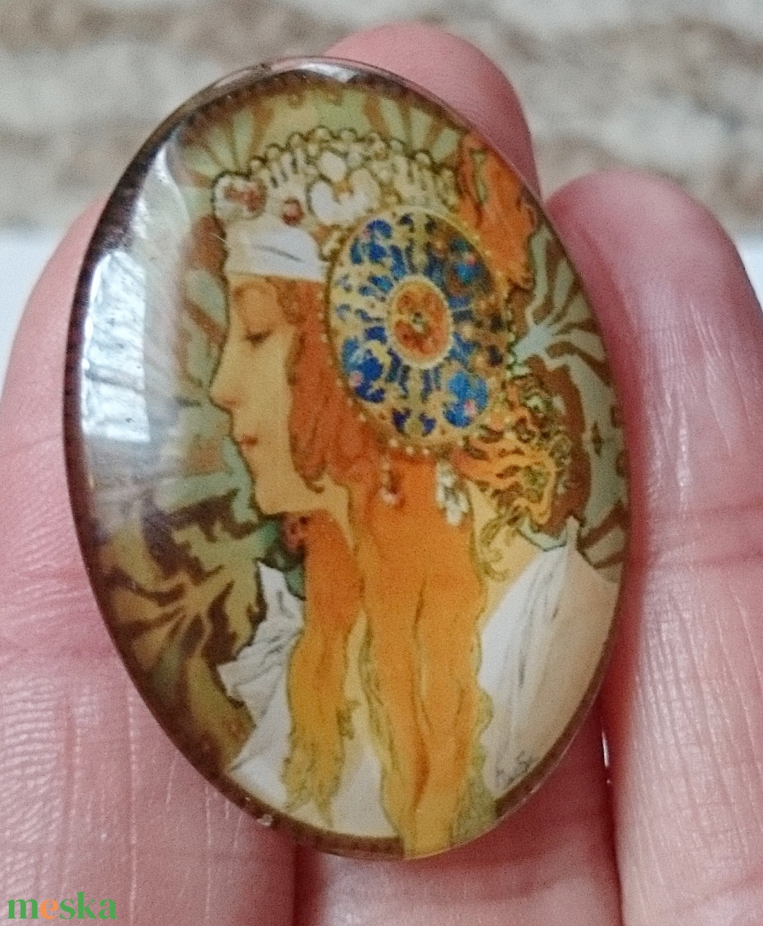 Alfons Mucha üveglencse 7. sz - kellékek & szerszámok - gyöngyfűzés kellékek - üveglencse - Meska.hu Alfons Mucha üveglencse 7. sz - kellékek & szerszámok - gyöngyfűzés kellékek - üveglencse - Meska.hu