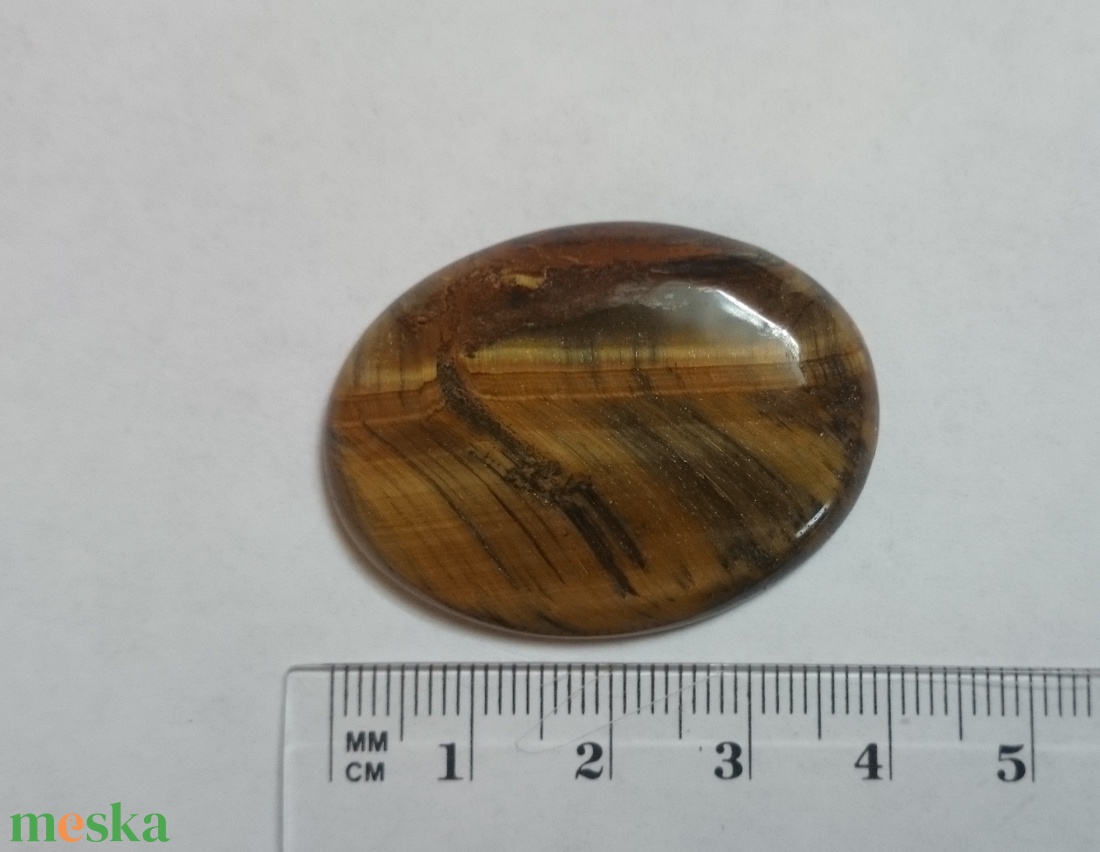 Tigrisszem ovális kaboson - kellékek & szerszámok - gyöngyfűzés kellékek - cabochon - Meska.hu