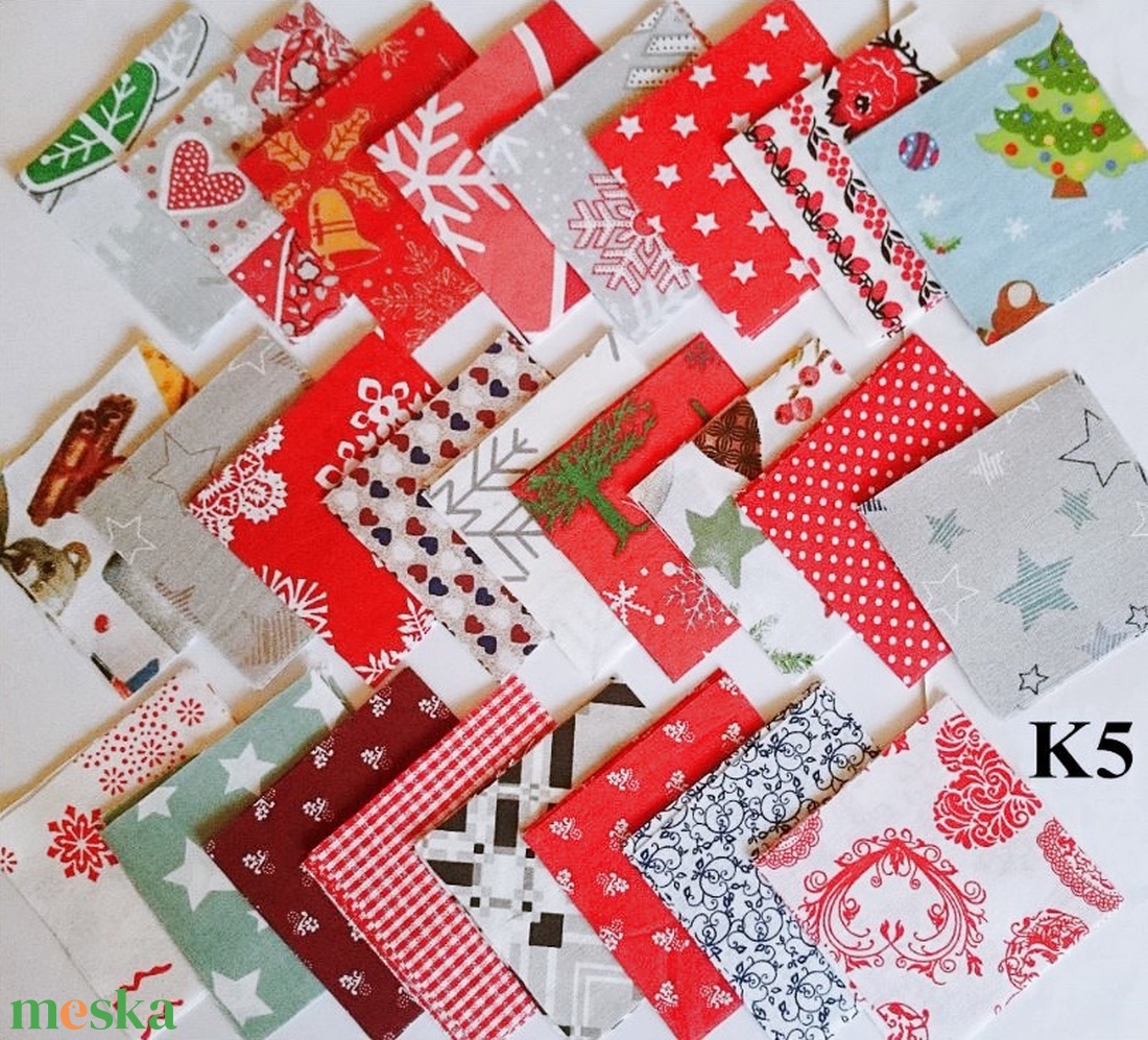100 db Karácsony patchwork 8x8 cm pamutvászon csomag - kellékek & szerszámok - méteráru - anyagcsomag - Meska.hu 100 db Karácsony patchwork 8x8 cm pamutvászon csomag - kellékek & szerszámok - méteráru - anyagcsomag - Meska.hu