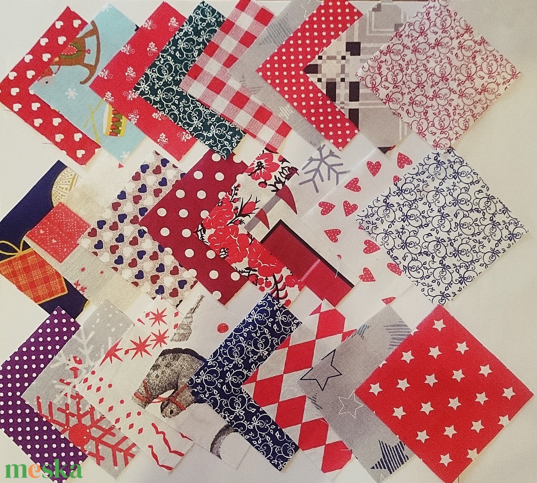 100 db Karácsony patchwork 8x8 cm pamutvászon csomag K3 - kellékek & szerszámok - méteráru - anyagcsomag - Meska.hu 100 db Karácsony patchwork 8x8 cm pamutvászon csomag K3 - kellékek & szerszámok - méteráru - anyagcsomag - Meska.hu