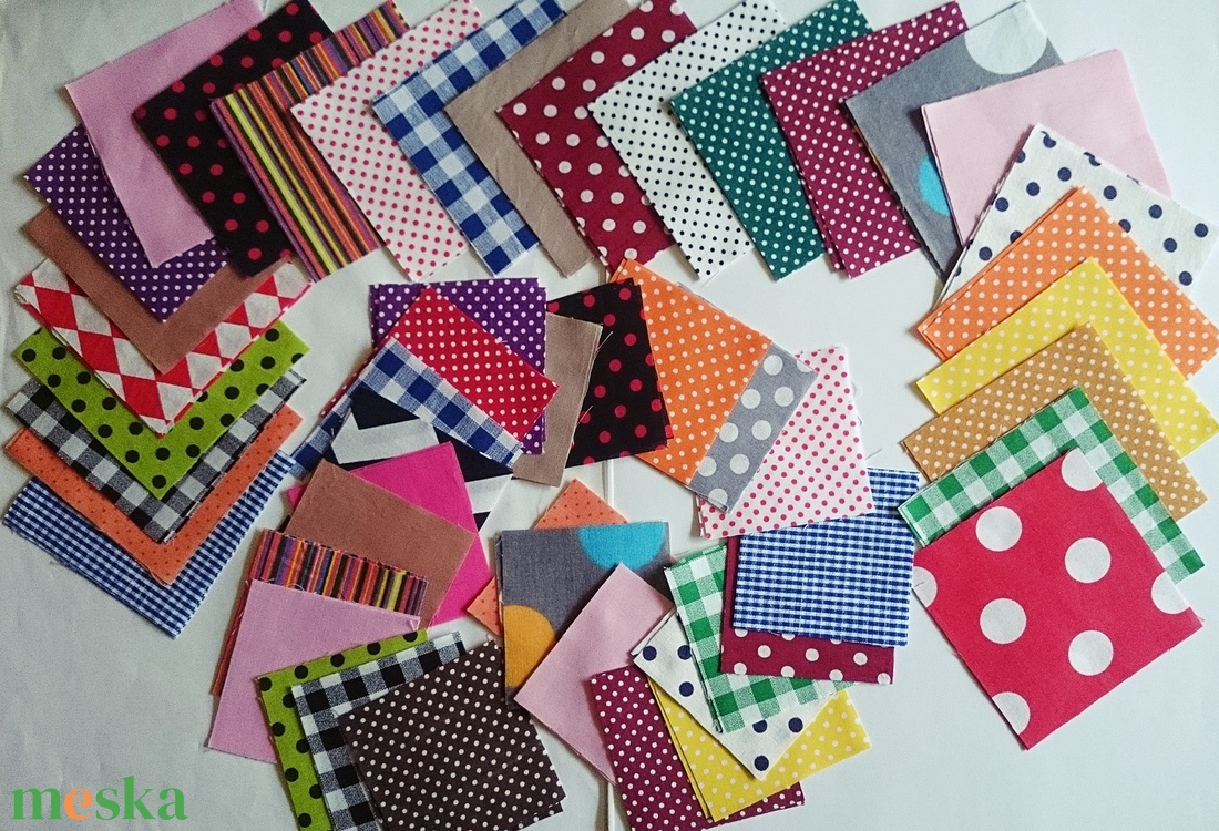100 db Színek-formák patchwork 10x10 8x8 cm pamutvászon csomag - kellékek & szerszámok - méteráru - anyagcsomag - Meska.hu 100 db Színek-formák patchwork 10x10 8x8 cm pamutvászon csomag - kellékek & szerszámok - méteráru - anyagcsomag - Meska.hu