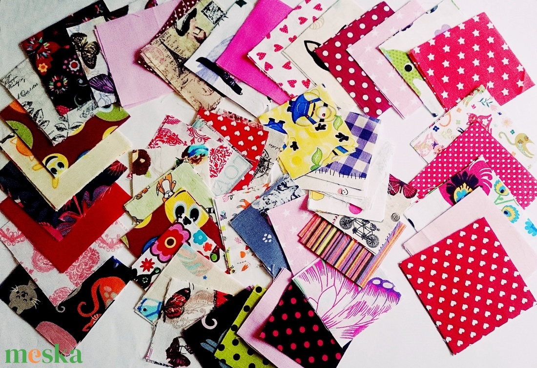 100 db Lány patchwork 10x10 8x8 cm pamutvászon csomag  - kellékek & szerszámok - méteráru - anyagcsomag - Meska.hu