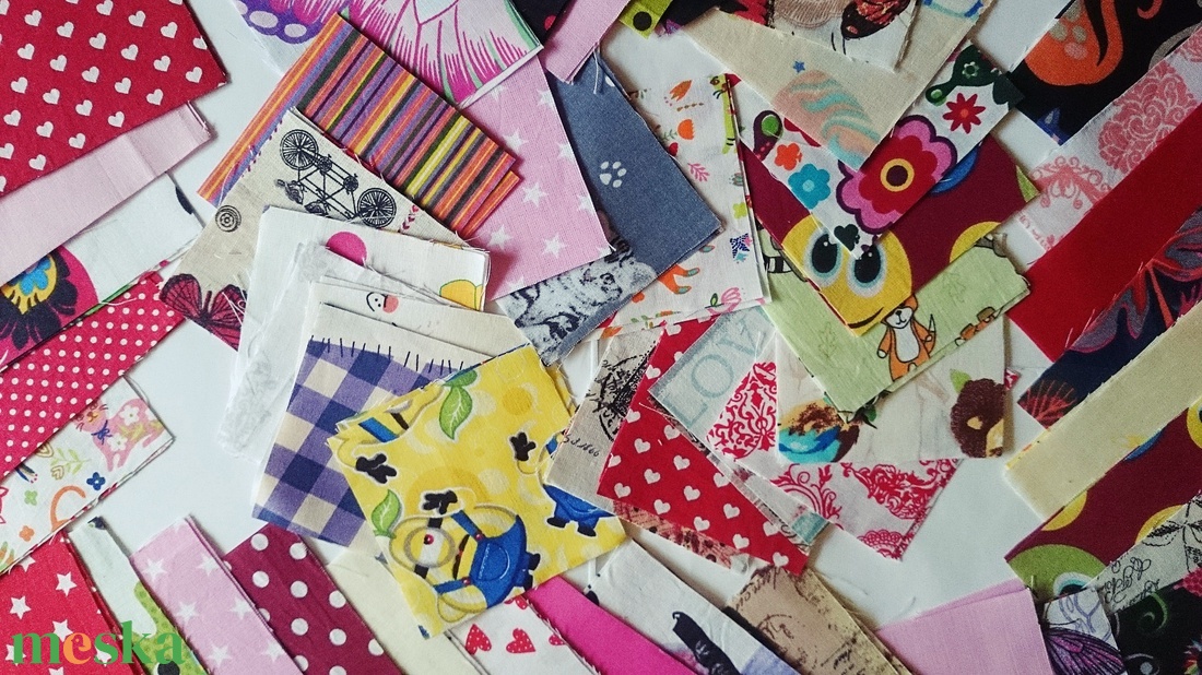 100 db Lány patchwork 10x10 8x8 cm pamutvászon csomag  - kellékek & szerszámok - méteráru - anyagcsomag - Meska.hu