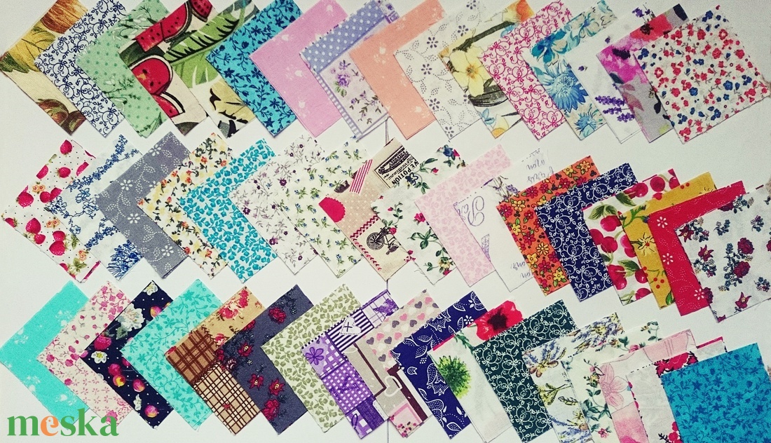 100 db Növény mintás patchwork 8x8 cm pamutvászon csomag  - kellékek & szerszámok - Meska.hu