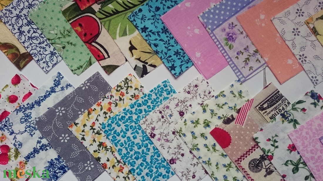 100 db Növény mintás patchwork 8x8 cm pamutvászon csomag  - kellékek & szerszámok - Meska.hu