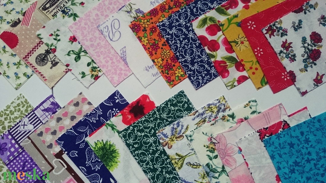 100 db Növény mintás patchwork 8x8 cm pamutvászon csomag  - kellékek & szerszámok - Meska.hu