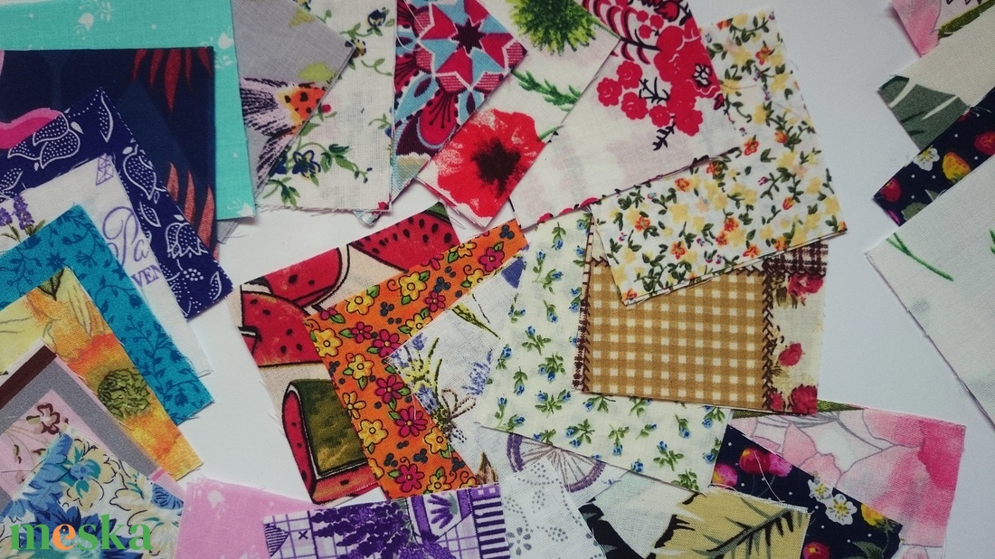 100 db Növény mintás patchwork 10x10 8x8 cm pamutvászon csomag  - diy (leírások) - egységcsomag - Meska.hu