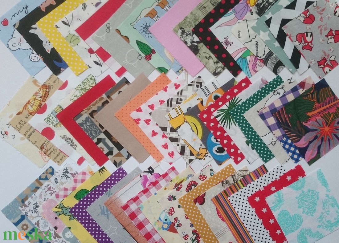 100 db Gyerek mintás patchwork 10x10 cm pamutvászon csomag GYG - kellékek & szerszámok - méteráru - anyagcsomag - Meska.hu