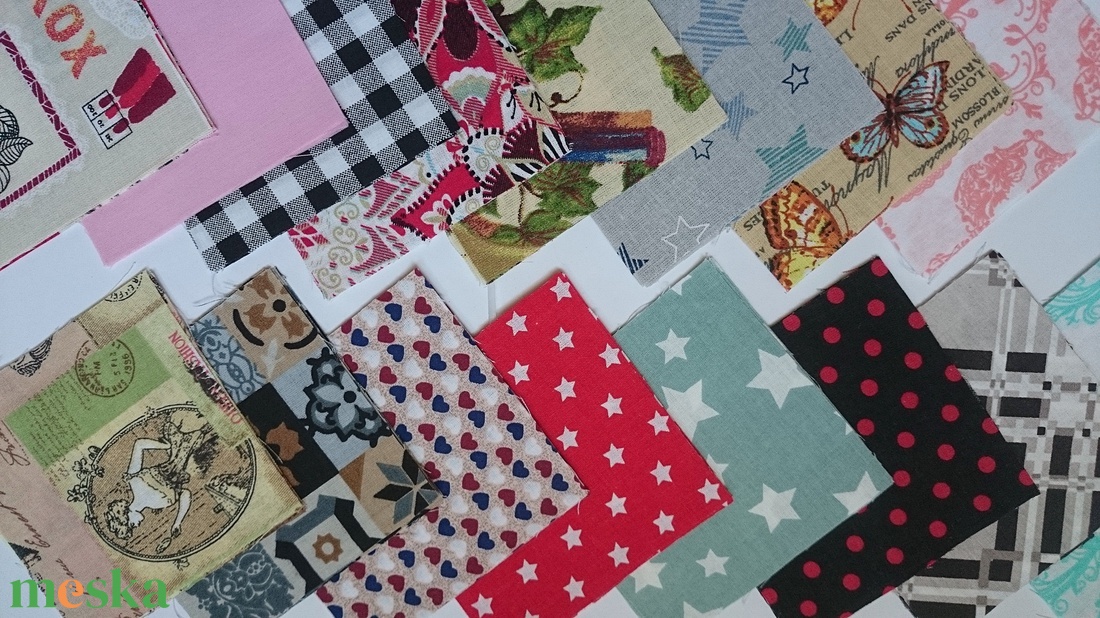 100 db Vegyes mintás patchwork 10x10 cm pamutvászon csomag Vegyi - kellékek & szerszámok - méteráru - anyagcsomag - Meska.hu