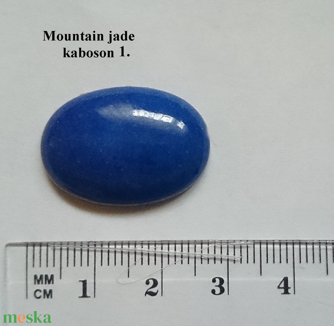 Mountain jáde kék ovális kaboson  - kellékek & szerszámok - dekorációs kellékek - Meska.hu