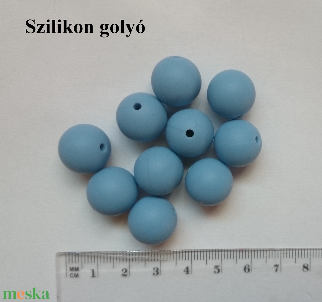 10 db kék szilikon gyöngy csomag - kellékek & szerszámok - gyöngyfűzés kellékek - egyéb alkatrész - Meska.hu