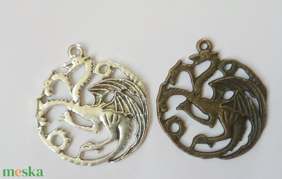 2 db sárkány fém medál fityegő ezüst bronz - kellékek & szerszámok - ékszerkellék - medál csomag - Meska.hu