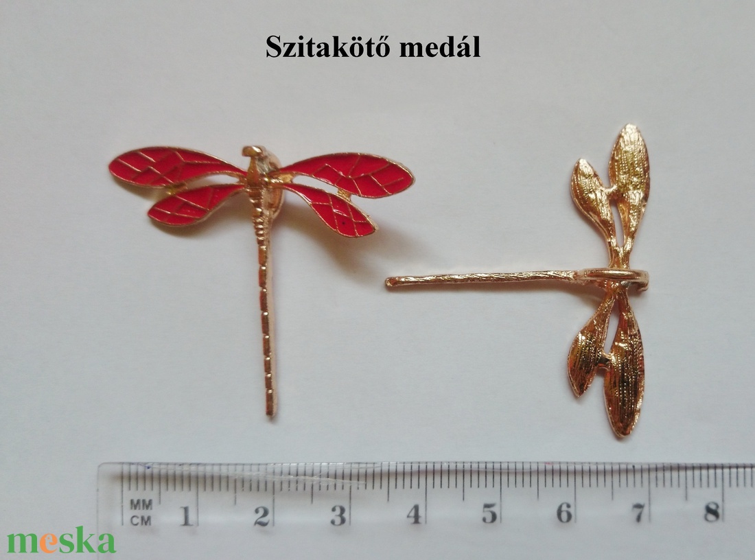 Nagy méretű szitakötő medál piros-arany - kellékek & szerszámok - ékszerkellék - medál csomag - Meska.hu Nagy méretű szitakötő medál piros-arany - kellékek & szerszámok - ékszerkellék - medál csomag - Meska.hu