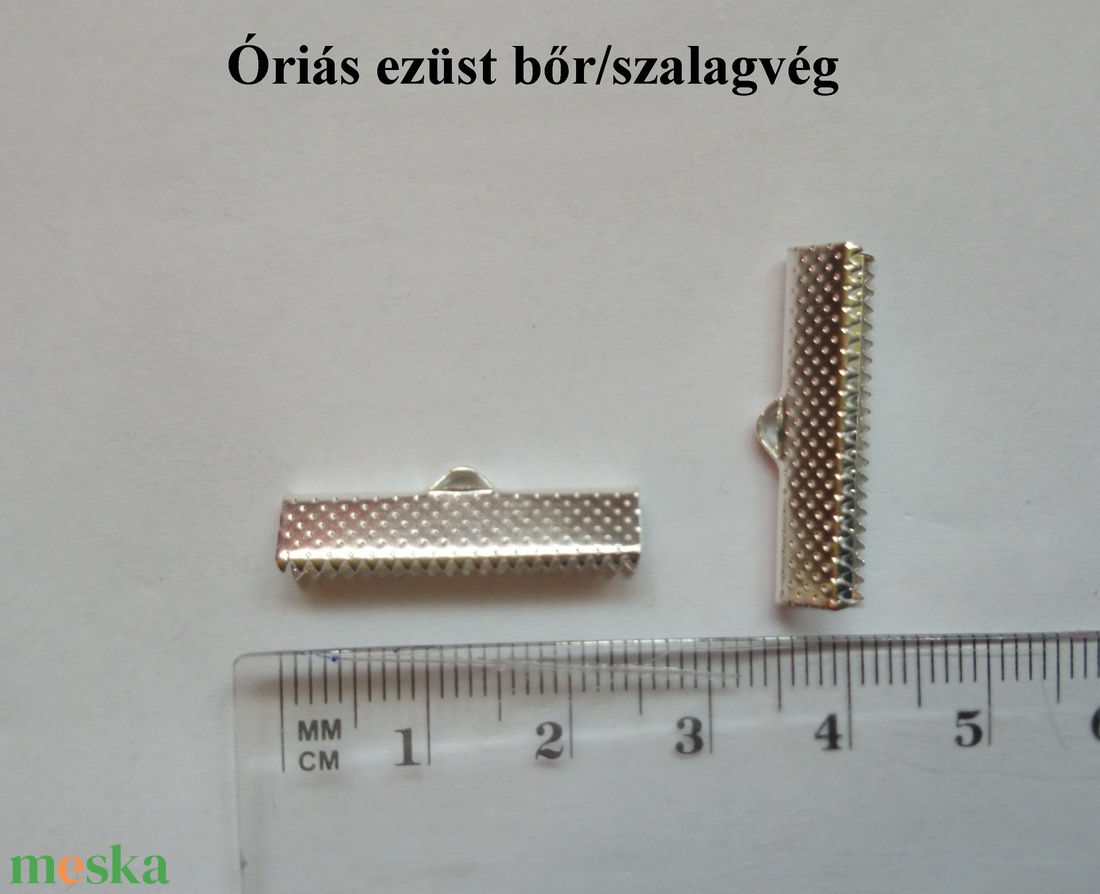 10 db ezüst színű ékszer alkatrész végzáró bőrvég szalagvég  - kellékek & szerszámok - ékszerkellék - szalagvég, bőrvég, végzáró - Meska.hu