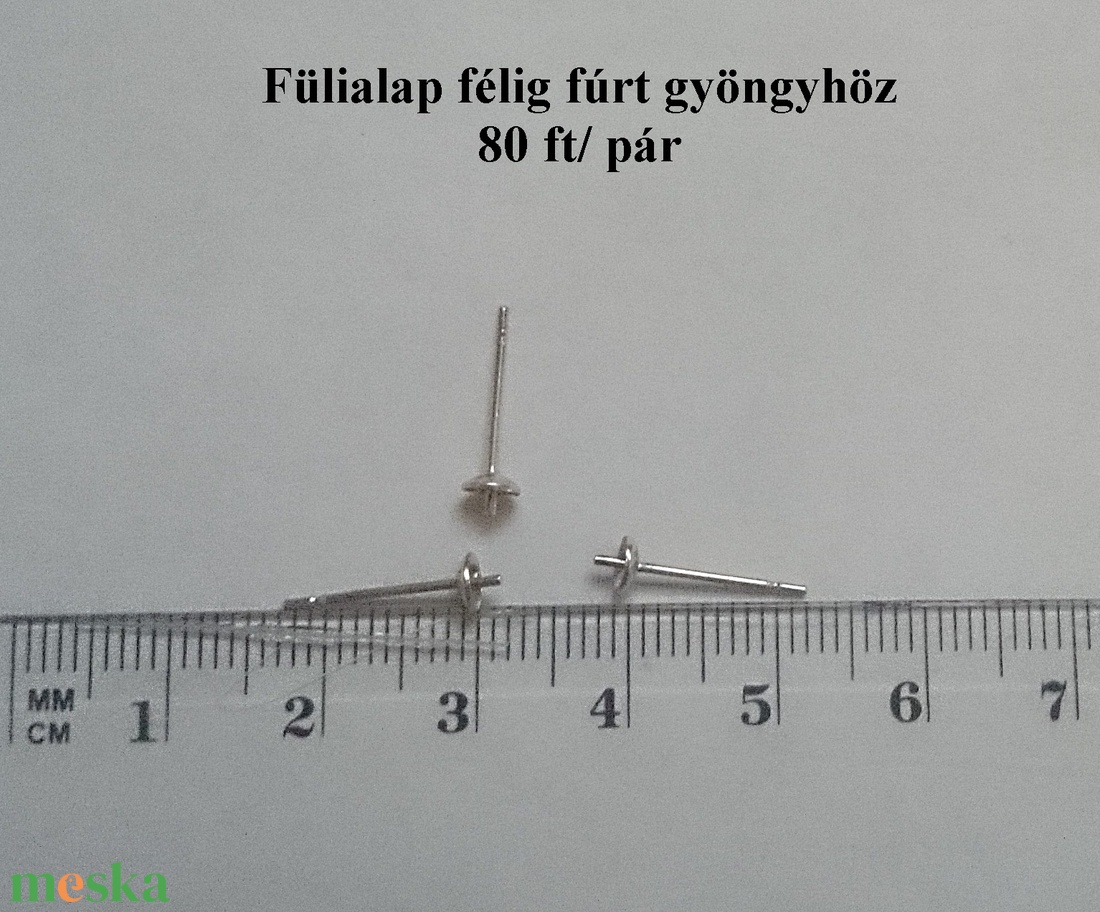 10 db ragasztható ékszer fülbevaló alap alkatrész félig fúrt gyöngyhöz - kellékek & szerszámok - ékszerkellék - fülbevaló alap - Meska.hu