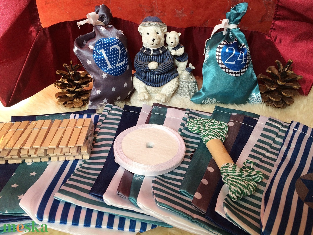 Kék-zöld-fehér fiú adventi kalendárium naptár zsák 24 db - karácsony - adventi díszek - adventi naptár - Meska.hu Kék-zöld-fehér fiú adventi kalendárium naptár zsák 24 db - karácsony - adventi díszek - adventi naptár - Meska.hu