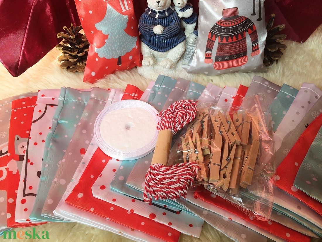Színes kedves mintájú adventi kalendárium naptár zsák 24 db - karácsony - adventi díszek - adventi naptár - Meska.hu Színes kedves mintájú adventi kalendárium naptár zsák 24 db - karácsony - adventi díszek - adventi naptár - Meska.hu