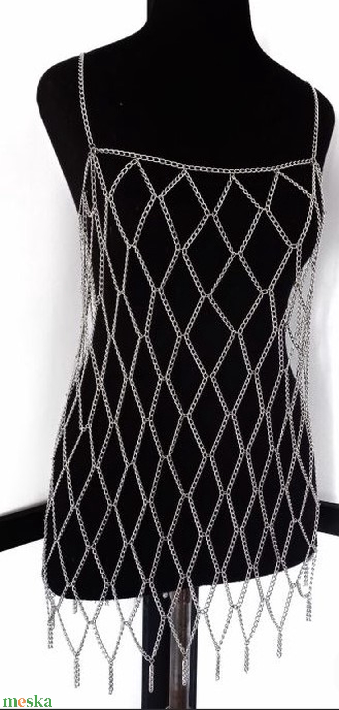 Egzotikus dekoratív fémhálós ékszer testlánc ezüst / arany színű  - ékszer - nyaklánc - párhuzamos nyaklánc - Meska.hu