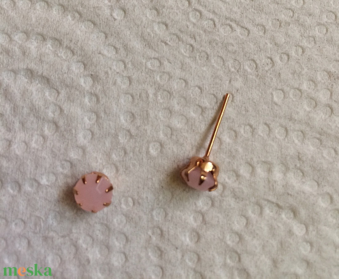 3 pár beszúrós fülbevaló sárga kék virág köves pötty - ékszer - fülbevaló - pötty fülbevaló - Meska.hu