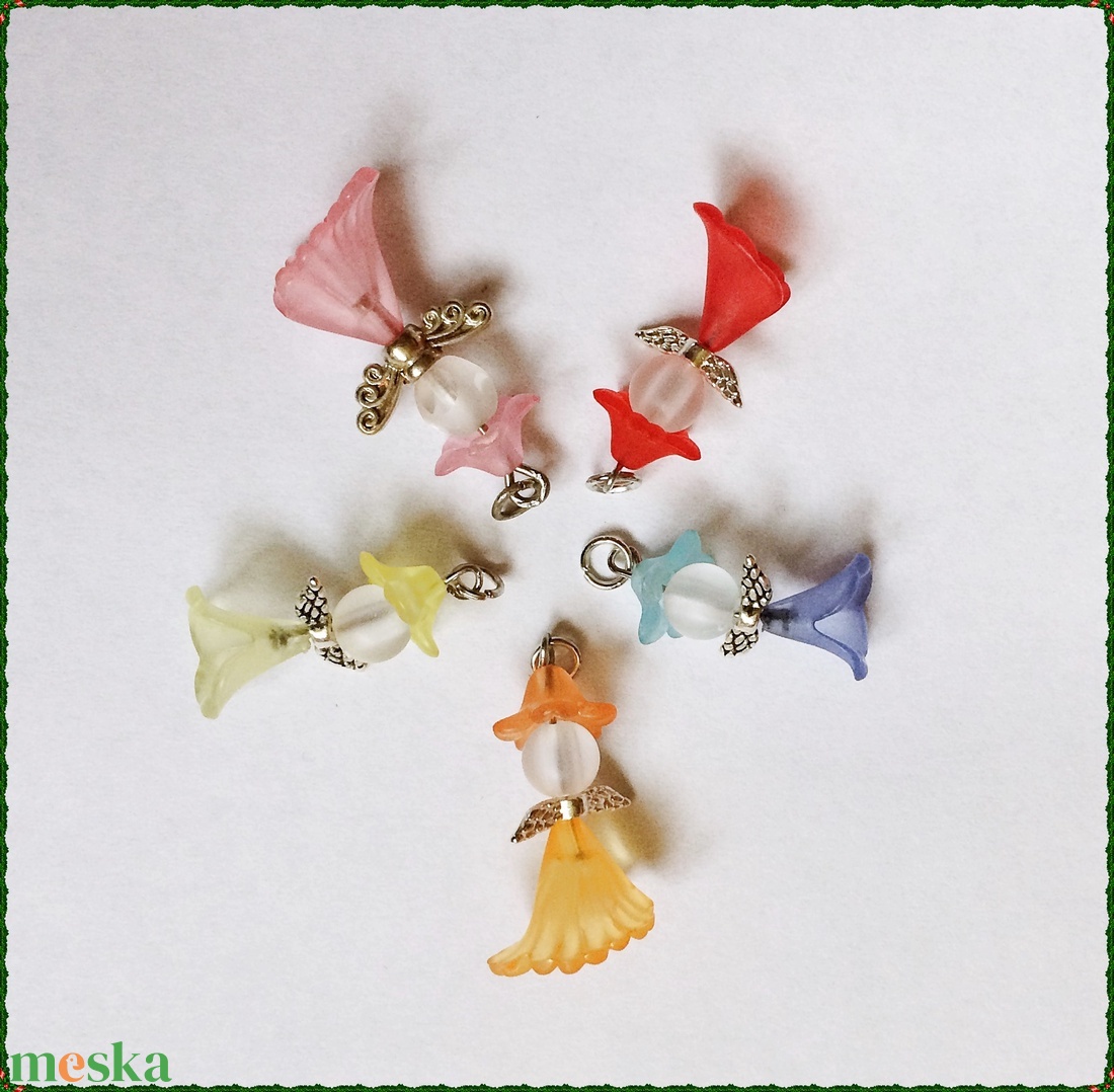 5 db színes angyalka csomagban 1. számú karácsony ajándék kísérő - esküvő - emlék & ajándék - köszönőajándék - Meska.hu