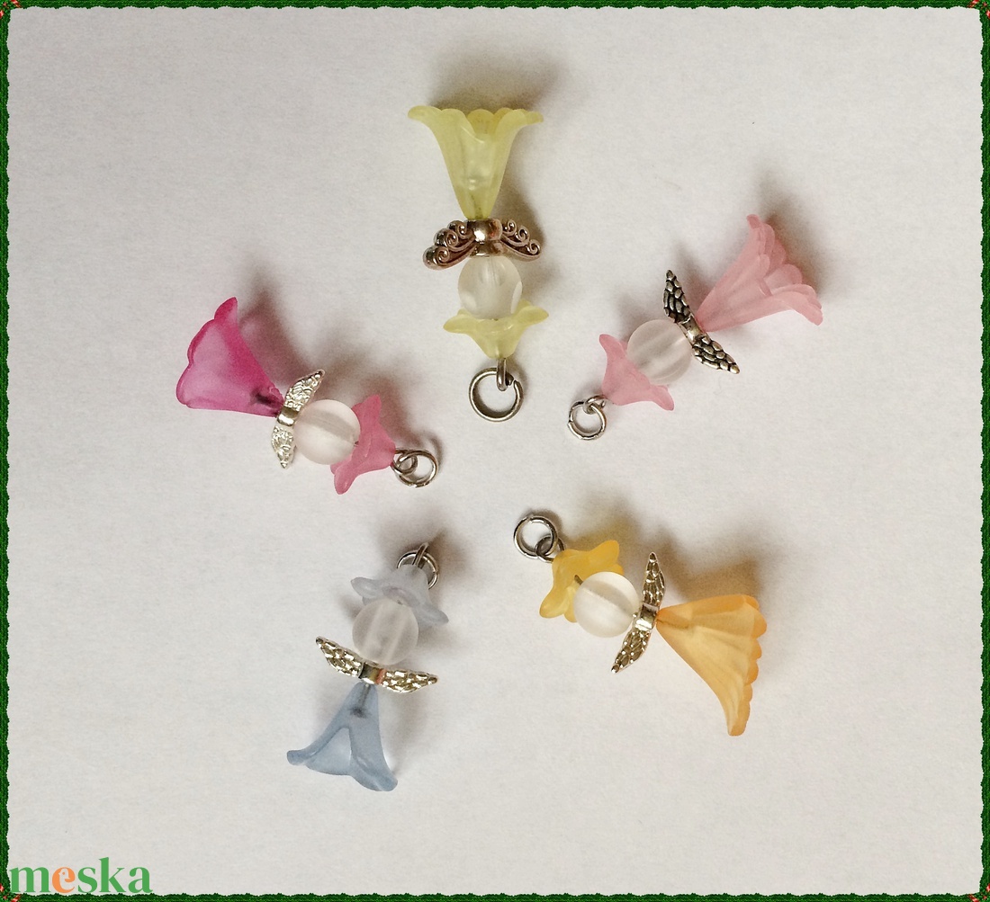 5 db színes angyalka csomagban 6. számú karácsony ajándék kísérő - esküvő - emlék & ajándék - köszönőajándék - Meska.hu