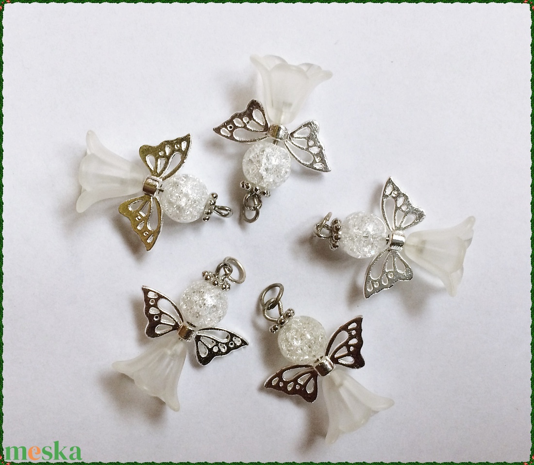 Lepke szárnyas angyal Karácsony ajándék 5 db egyben ajándékkísérő  - esküvő - emlék & ajándék - köszönőajándék - Meska.hu