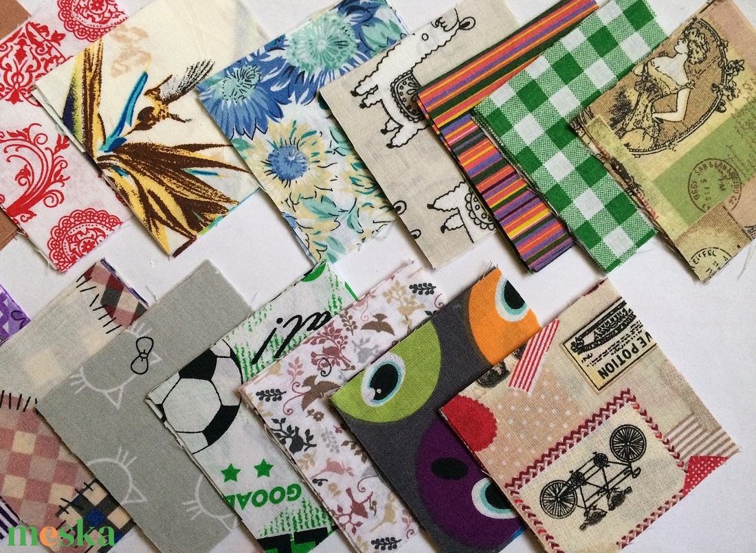 100 db vegyes mintájú patchwork 8x8 cm pamutvászon csomag V1 - kellékek & szerszámok - méteráru - anyagcsomag - Meska.hu