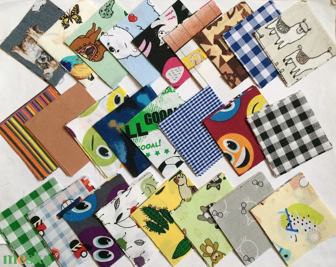 100 db vegyes mintájú patchwork 8x8 cm pamutvászon csomag GY1 - kellékek & szerszámok - méteráru - anyagcsomag - Meska.hu