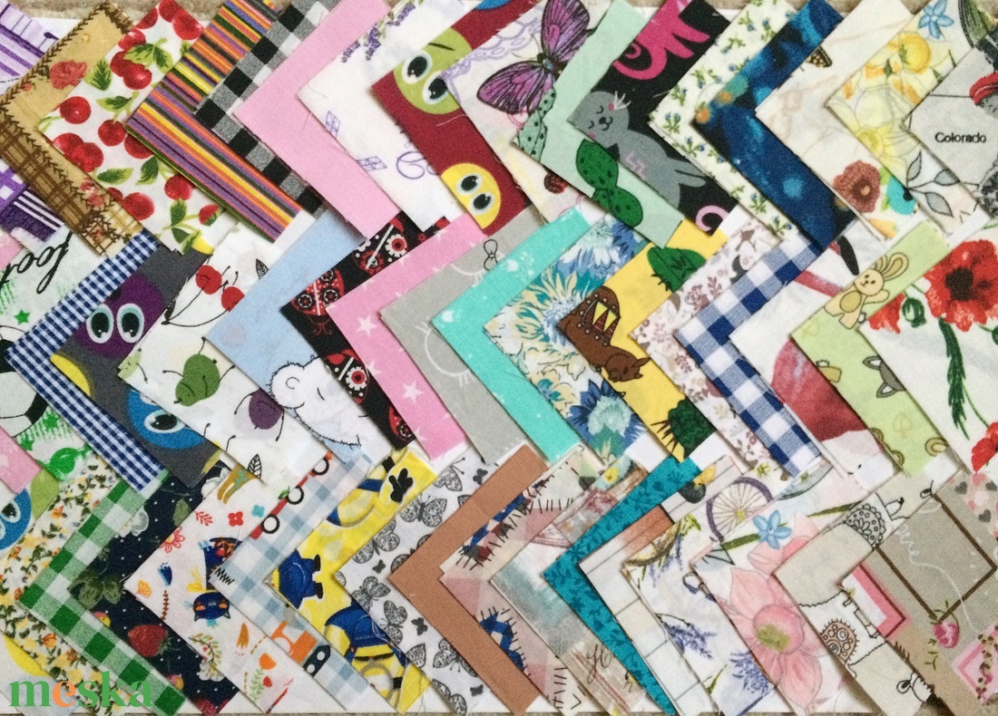 100 db vegyes mintájú patchwork 8x8 cm pamutvászon csomag GY2 - kellékek & szerszámok - méteráru - anyagcsomag - Meska.hu