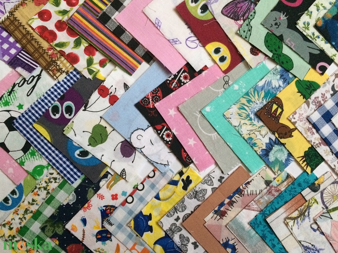 100 db vegyes mintájú patchwork 8x8 cm pamutvászon csomag GY2 - kellékek & szerszámok - méteráru - anyagcsomag - Meska.hu