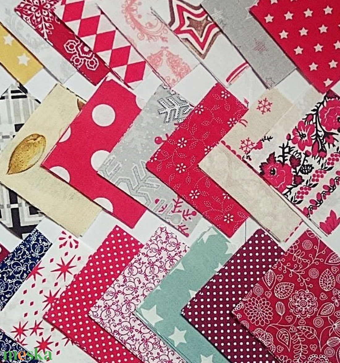 100 db Karácsony patchwork 10x10 cm pamutvászon csomag KH - kellékek & szerszámok - méteráru - anyagcsomag - Meska.hu