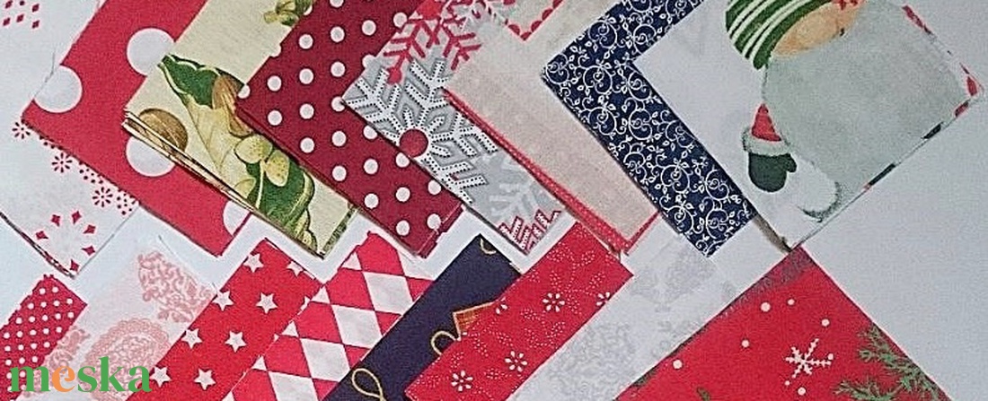 100 db Karácsony patchwork 10x10 cm pamutvászon csomag KI - kellékek & szerszámok - méteráru - anyagcsomag - Meska.hu