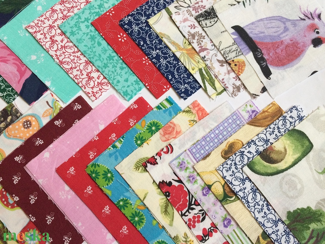 50 db vegyes mintájú patchwork 10x10 cm pamutvászon csomag VA - kellékek & szerszámok - méteráru - anyagcsomag - Meska.hu