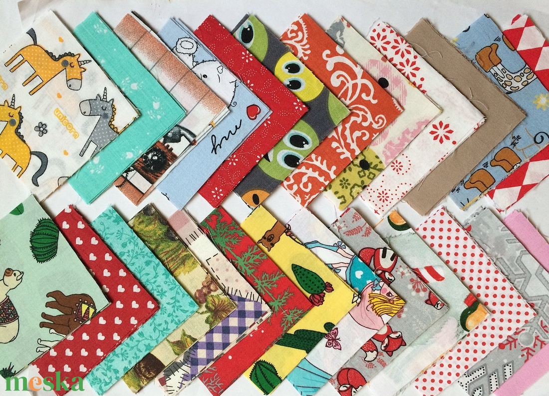 100 db vegyes mintájú patchwork 10x10 cm pamutvászon csomag VD - kellékek & szerszámok - méteráru - anyagcsomag - Meska.hu