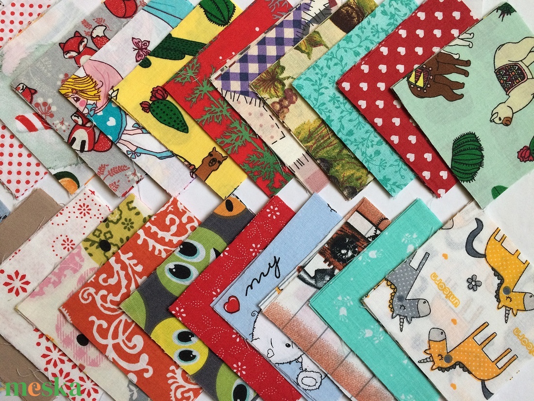 100 db vegyes mintájú patchwork 10x10 cm pamutvászon csomag VD - kellékek & szerszámok - méteráru - anyagcsomag - Meska.hu