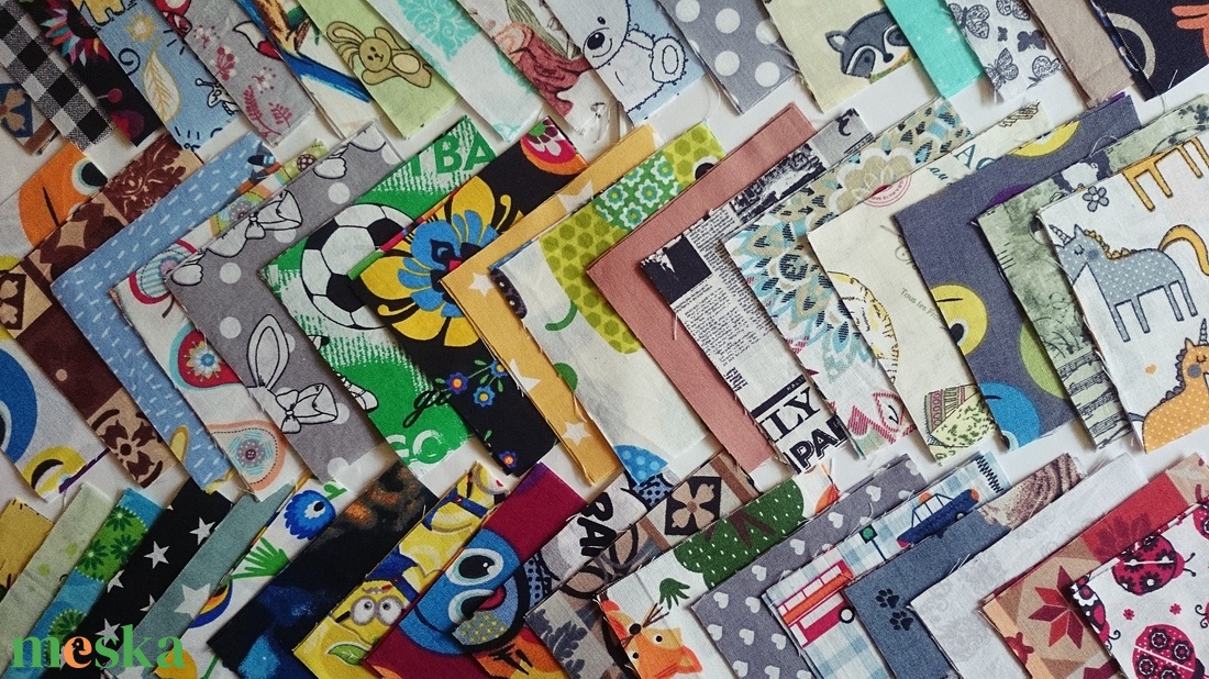 100 db fiús mintájú patchwork 10x10 cm pamutvászon csomag F2 - kellékek & szerszámok - méteráru - anyagcsomag - Meska.hu