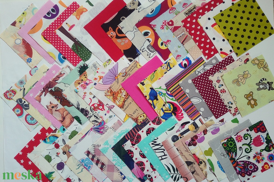 100 db lány mintájú patchwork 10x10 cm pamutvászon csomag LA - kellékek & szerszámok - méteráru - anyagcsomag - Meska.hu